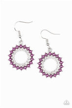 Load image into Gallery viewer, Wreathed In Radiance Purple Earrings - Paparazzi Accessories
