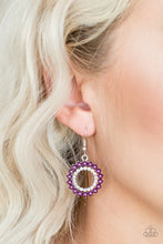 Load image into Gallery viewer, Wreathed In Radiance Purple Earrings - Paparazzi Accessories
