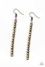 Load image into Gallery viewer, Grunge Meets Glamour Brass Earrings - Paparazzi Accessories
