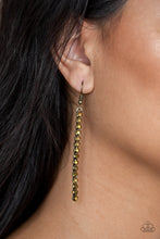 Load image into Gallery viewer, Grunge Meets Glamour Brass Earrings - Paparazzi Accessories

