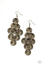 Load image into Gallery viewer, Star Spangled Shine Brass Earrings - Paparazzi Accessories
