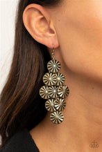 Load image into Gallery viewer, Star Spangled Shine Brass Earrings - Paparazzi Accessories
