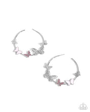 Load image into Gallery viewer, Aerial Allegiance Pink Hoop Earrings - Paparazzi Accessories
