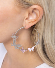 Load image into Gallery viewer, Aerial Allegiance Pink Hoop Earrings - Paparazzi Accessories
