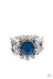 Load image into Gallery viewer, Wonderfully Wallflower Blue Ring - Paparazzi Accessories
