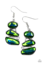 Load image into Gallery viewer, Gem Galaxy Green Earrings - Paparazzi Accessories
