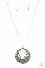 Load image into Gallery viewer, Medallion Meadow White Necklace - Paparazzi Accessories
