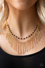Load image into Gallery viewer, Fierce in Fringe Gold Necklace - Paparazzi Accessories
