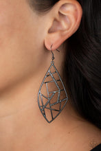 Load image into Gallery viewer, Geo Grid Black Earrings - Paparazzi Accessories
