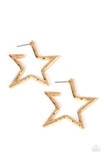Load image into Gallery viewer, All-Star Attitude Gold Earrings - Paparazzi Accessories
