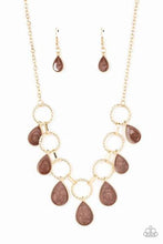 Load image into Gallery viewer, Golden Glimmer Brown Necklace - Paparazzi Accessories
