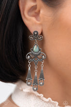 Load image into Gallery viewer, Revered Rustic Blue Earrings - Paparazzi Accessories
