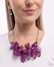 Load image into Gallery viewer, Fancy Fabric Purple Necklace - Paparazzi Accessories
