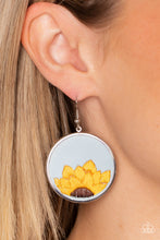 Load image into Gallery viewer, Sun-Kissed Sunflowers Blue Earrings - Paparazzi Accessories
