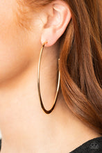 Load image into Gallery viewer, Flatlined Gold Hoop Earrings  Paparazzi
