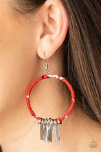 Load image into Gallery viewer, Garden Chimes Red Earrings - Paparazzi Accessories
