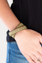 Load image into Gallery viewer, Rock Band Refinement Brass Bracelet - Paparazzi Accessories
