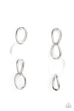 Load image into Gallery viewer, Talk in Circles White Earrings - Paparazzi Accessories
