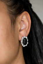 Load image into Gallery viewer, Hold Court Black Post Earrings - Paparazzi Accessories
