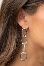 Load image into Gallery viewer, Talk in Circles White Earrings - Paparazzi Accessories
