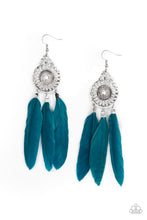 Load image into Gallery viewer, Pretty in PLUMES Blue Earrings - Paparazzi Accessories
