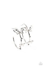 Load image into Gallery viewer, Full Out Flutter White Earrings - Paparazzi Accessories
