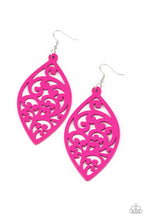 Load image into Gallery viewer, Coral Garden Pink Wood Earrings - Paparazzi Accessories
