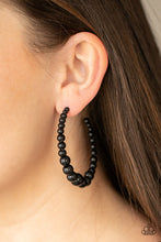 Load image into Gallery viewer, Glamour Graduate Black Hoop Earrings - Paparazzi Accessories
