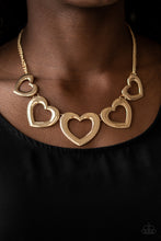 Load image into Gallery viewer, Hearty Hearts Gold Necklace - Paparazzi Accessories
