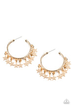 Load image into Gallery viewer, Happy Independence Day Gold Earrings - Paparazzi Accessories
