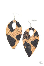 Load image into Gallery viewer, Cork Cabana Black Earrings - Paparazzi Accessories
