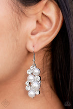 Load image into Gallery viewer, Fond of Baubles White Earrings - Paparazzi Accessories

