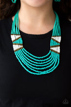 Load image into Gallery viewer, Blue Beaded Necklace and Bracelet Set
