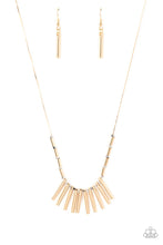 Load image into Gallery viewer, Rustic Hot Rod Gold Necklace - Paparazzi Accessories
