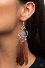 Load image into Gallery viewer, Pretty in PLUMES Brown Earrings - Paparazzi Accessories
