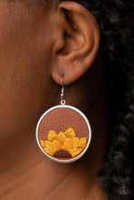 Load image into Gallery viewer, Sun-Kissed Sunflowers Brown Earrings - Paparazzi Accessories
