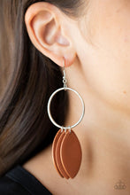 Load image into Gallery viewer, Leafy Laguna Brown Earrings - Paparazzi Accessories
