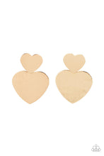 Load image into Gallery viewer, Heart-Racing Refinement Gold Earrings - Paparazzi Accessories
