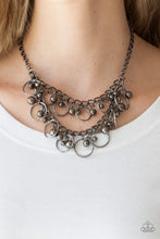 Load image into Gallery viewer, Warning Bells Black Necklace - Paparazzi Accessories
