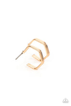 Load image into Gallery viewer, Haute Hexagons Gold Earrings - Paparazzi Accessories
