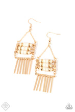 Load image into Gallery viewer, Tribal Tapestry Gold Earrings - Paparazzi Accessories
