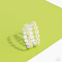 Load image into Gallery viewer, Daisy Disposition White Earrings - Paparazzi Accessories
