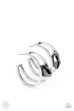 Load image into Gallery viewer, Unrefined Reverie Silver Hoop Earrings - Paparazzi Accessories
