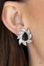 Load image into Gallery viewer, Sophisticated Swirl Black Clip On Earrings - Paparazzi Accessories
