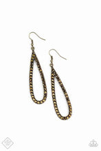 Load image into Gallery viewer, Glitzy Goals Brass Earrings - Paparazzi Accessories
