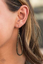 Load image into Gallery viewer, Glitzy Goals Brass Earrings - Paparazzi Accessories
