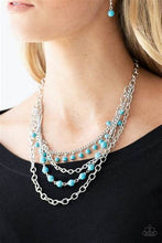 Load image into Gallery viewer, Ground Forces Blue Necklace - Paparazzi Accessories
