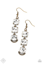 Load image into Gallery viewer, Determined To Dazzle Brass Earrings - Paparazzi Accessories

