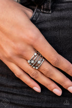 Load image into Gallery viewer, Rhinestone Studded Ritz White Ring - Paparazzi Accessories
