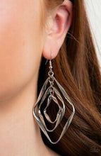 Load image into Gallery viewer, Retro Resplendence Silver Earrings - Paparazzi Earrings
